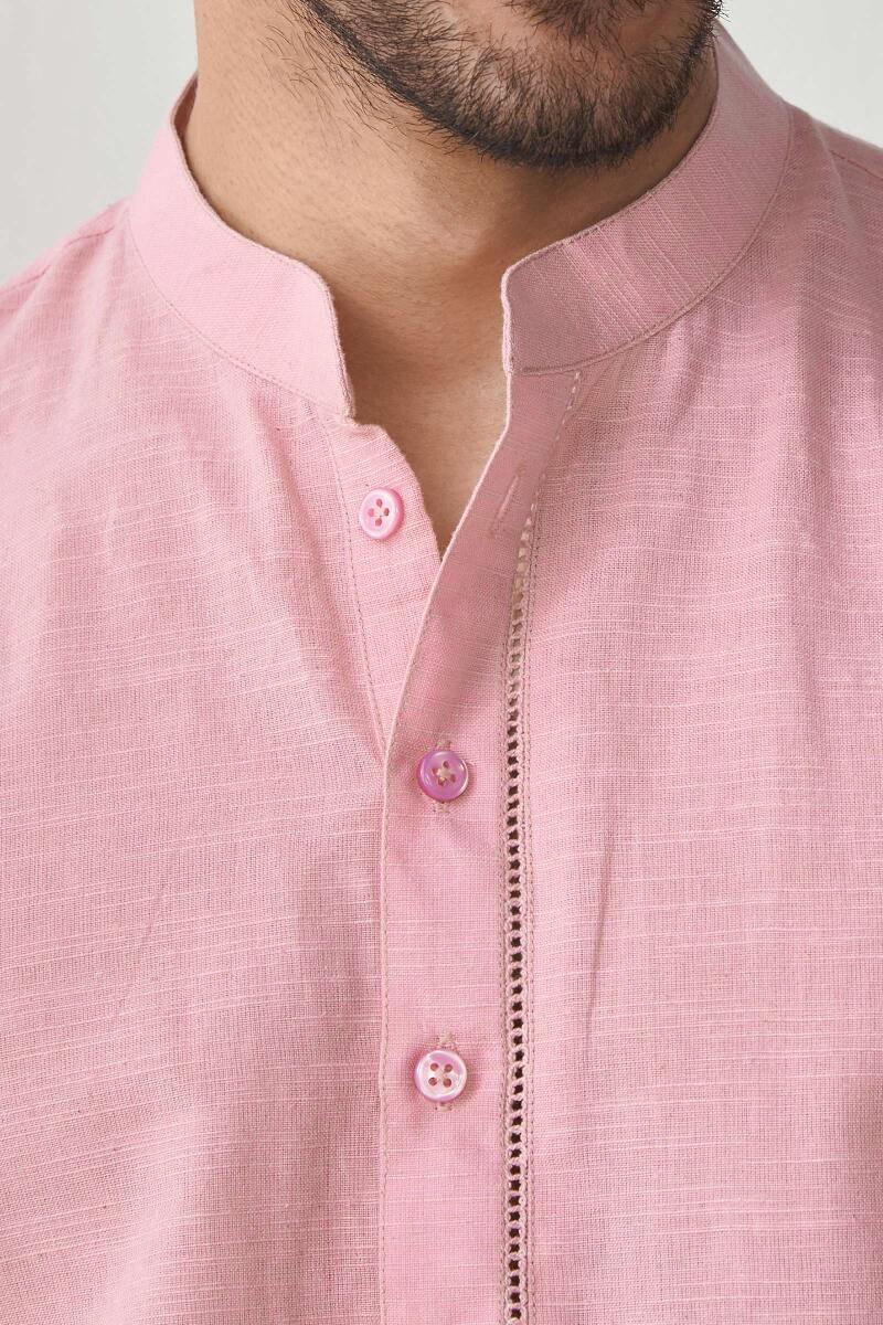 Zaid Pink Handloom Kurta