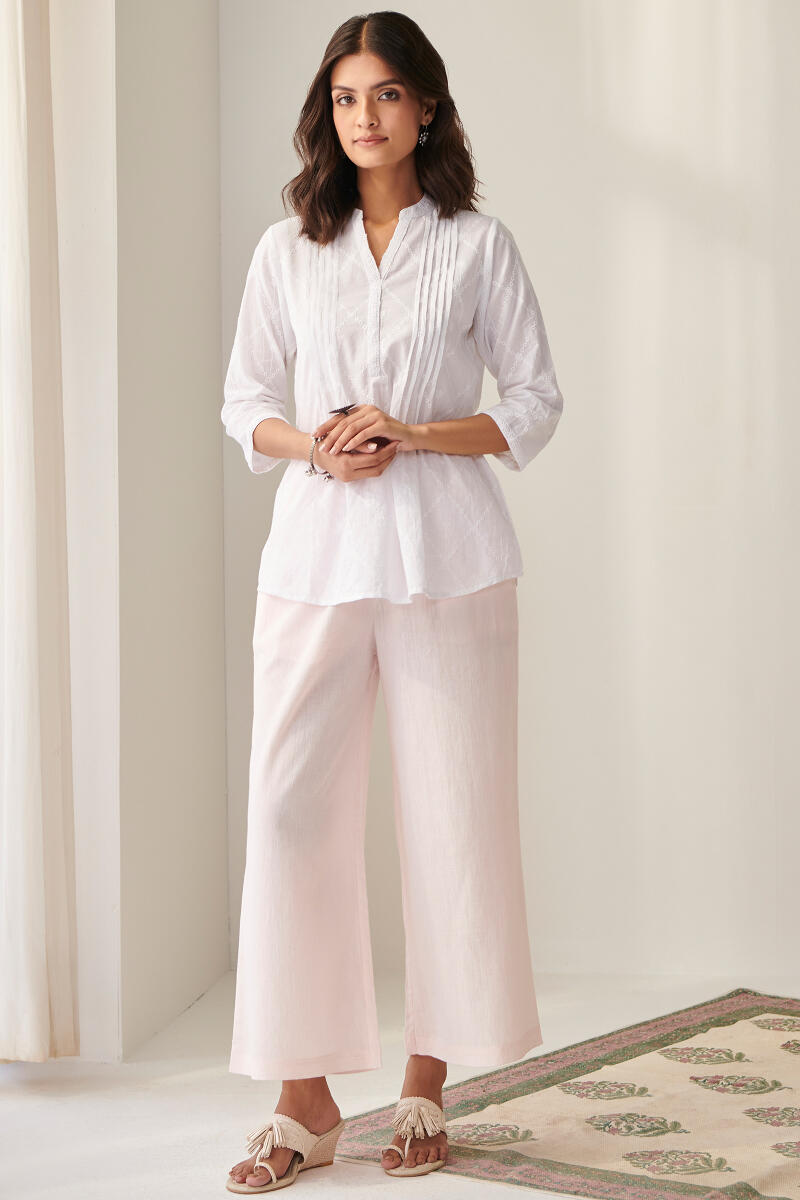 Roza Light Pink Flax Cotton Farsi