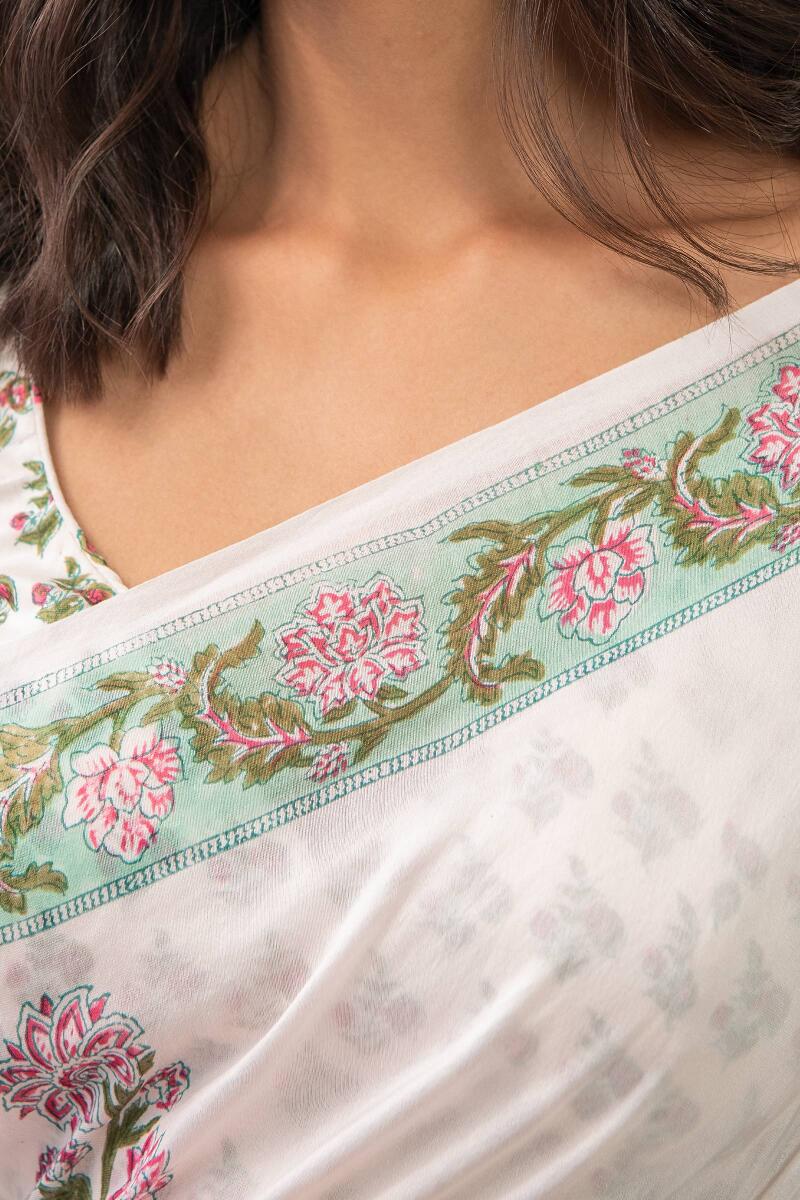 Nasrine Aiza Chanderi Sanganeri Saree