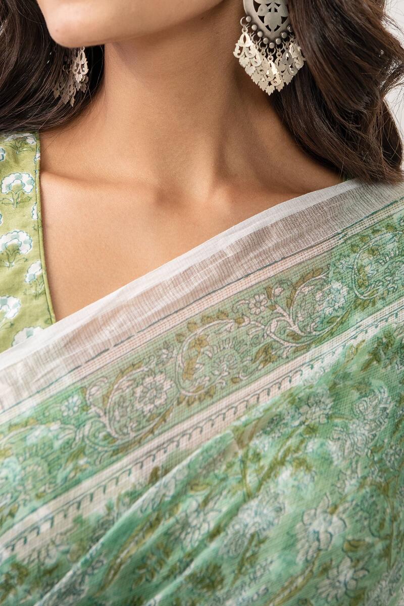 Nasrine Ruhi Kota Silk Sanganeri Saree