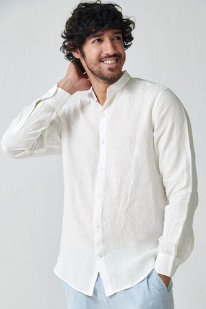 Zaid White Linen Shirt