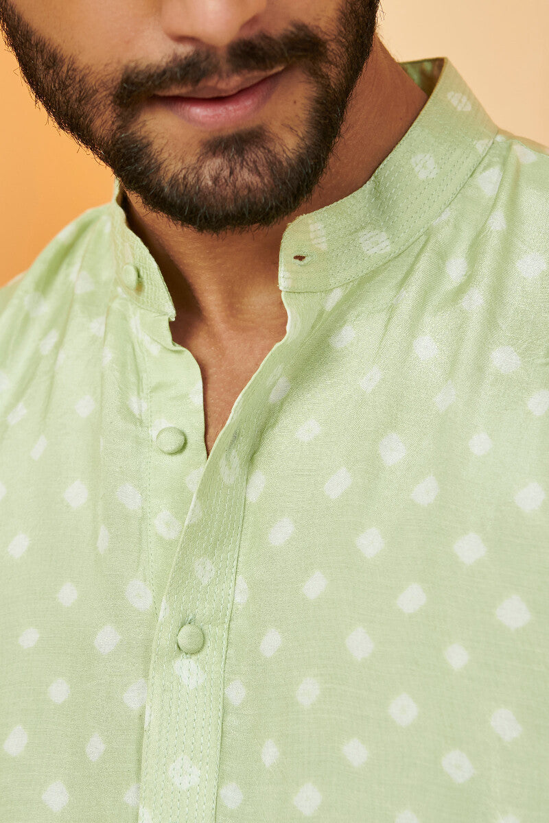 Shirin Zuhaid Green Bandhej Kurta