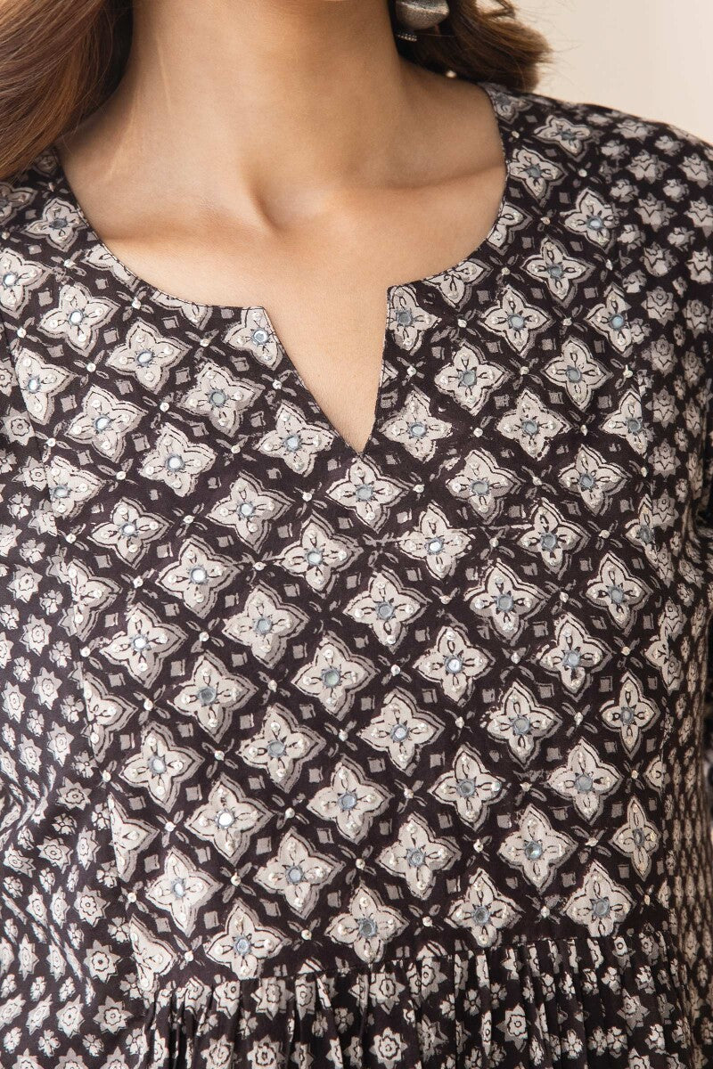 Sehra Noor Bagru Kurta