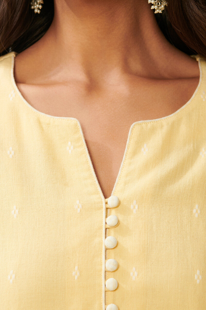 Gauhar Nadia Yellow Handloom Kurta