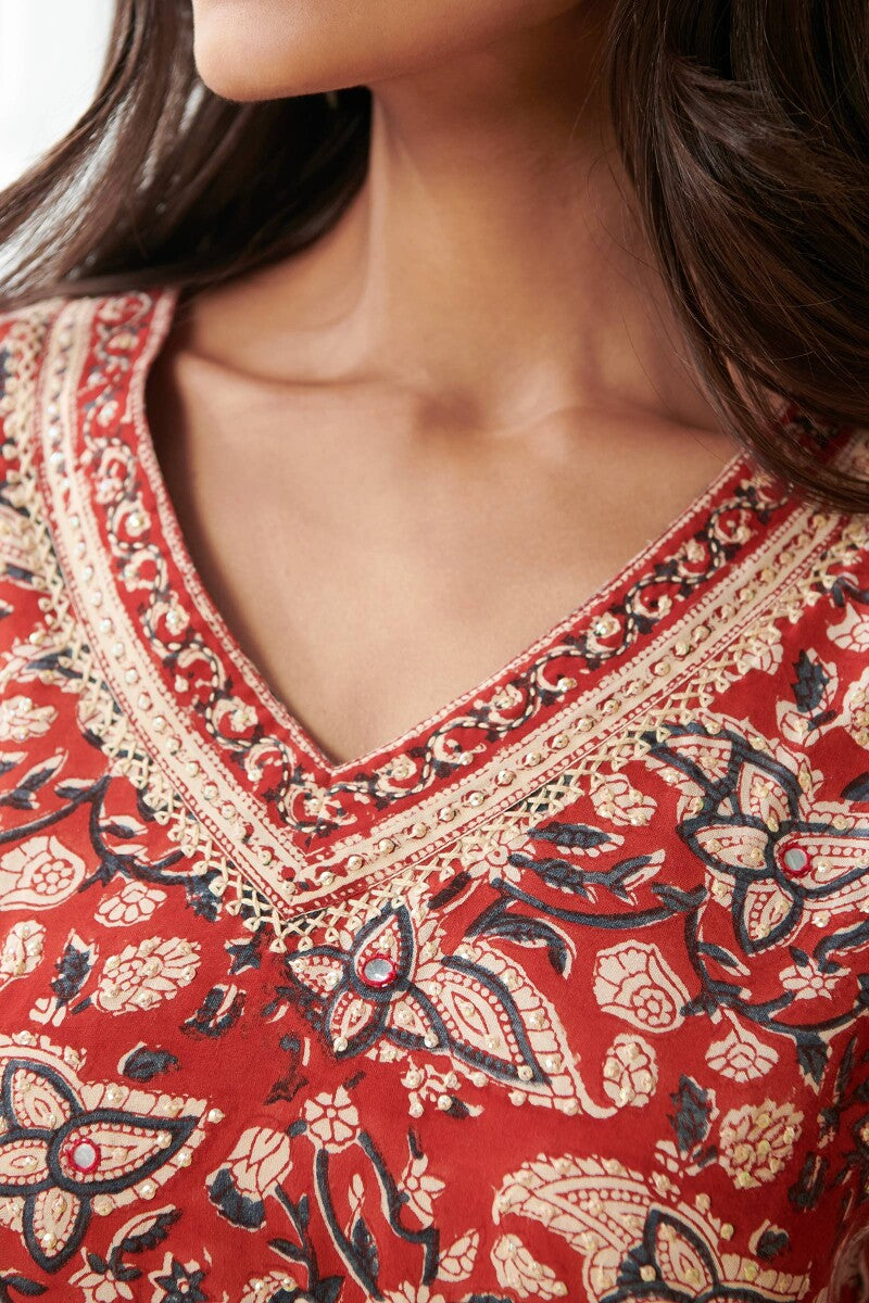 Sehra Darya Bagru Kurta