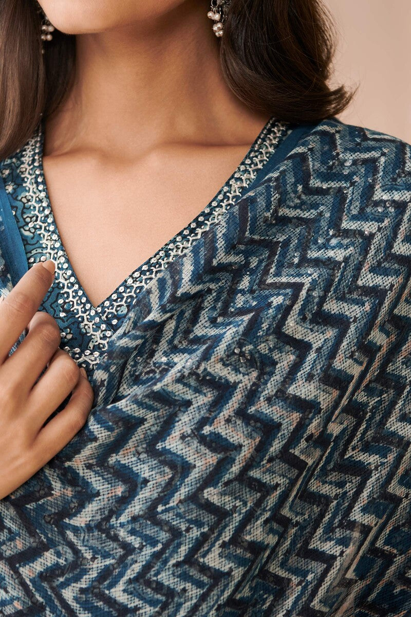 Sehra Shabnam Ajrak Kota Dupatta