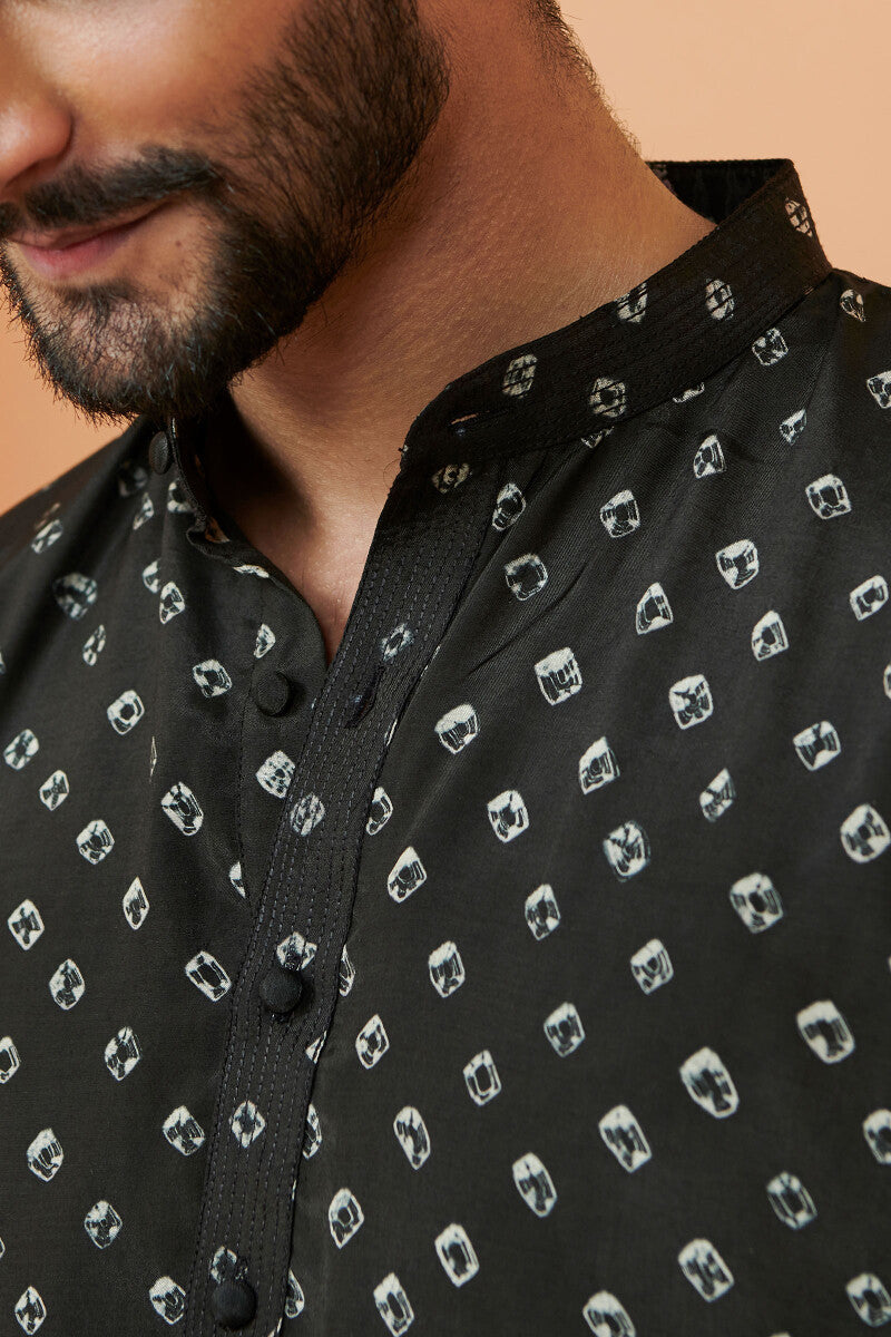 Shirin Zuhaid Black Bandhej Kurta