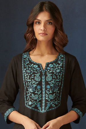 Roza Seerat Black Kurta