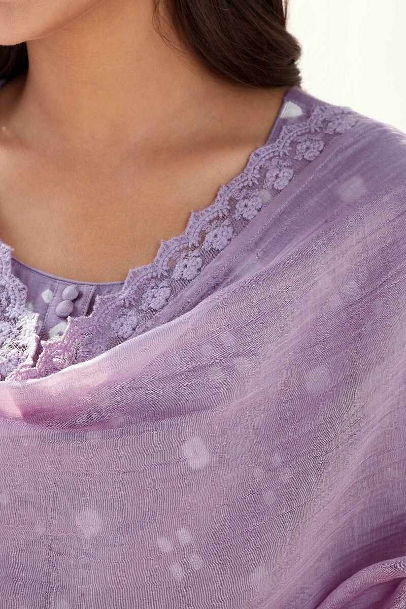 Gauhar Afroza Purple Cotton Silk Dupatta