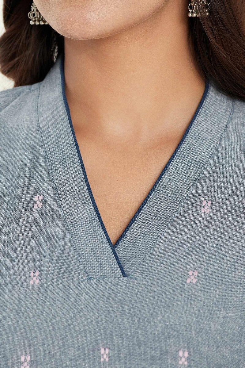 Naadirah Layla Blue Handloom Kurta