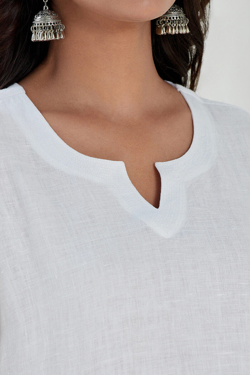 Roza Mirza Linen White Kurta