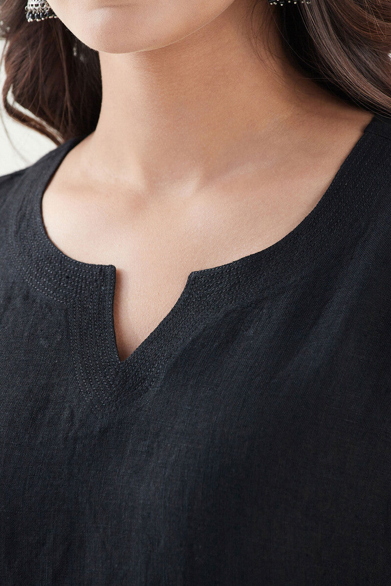 Roza Mirza Linen Black Kurta