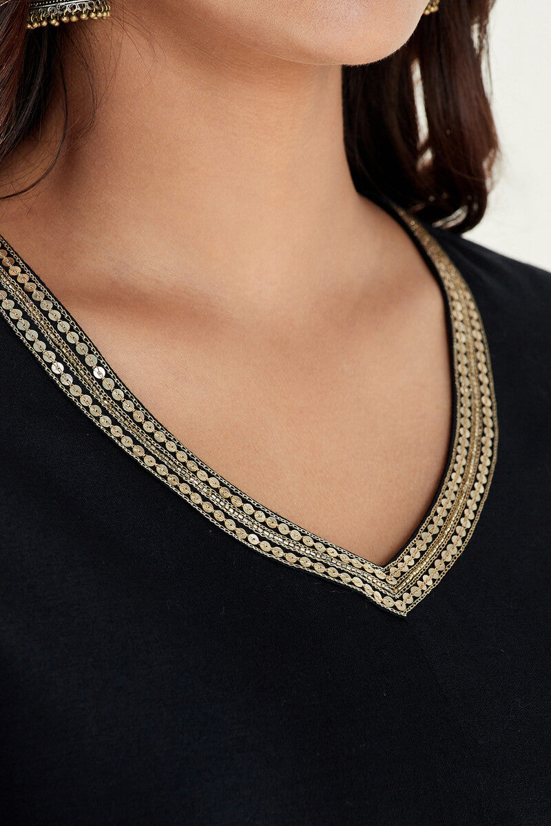 Gauhar Maira Black Chanderi Kurta