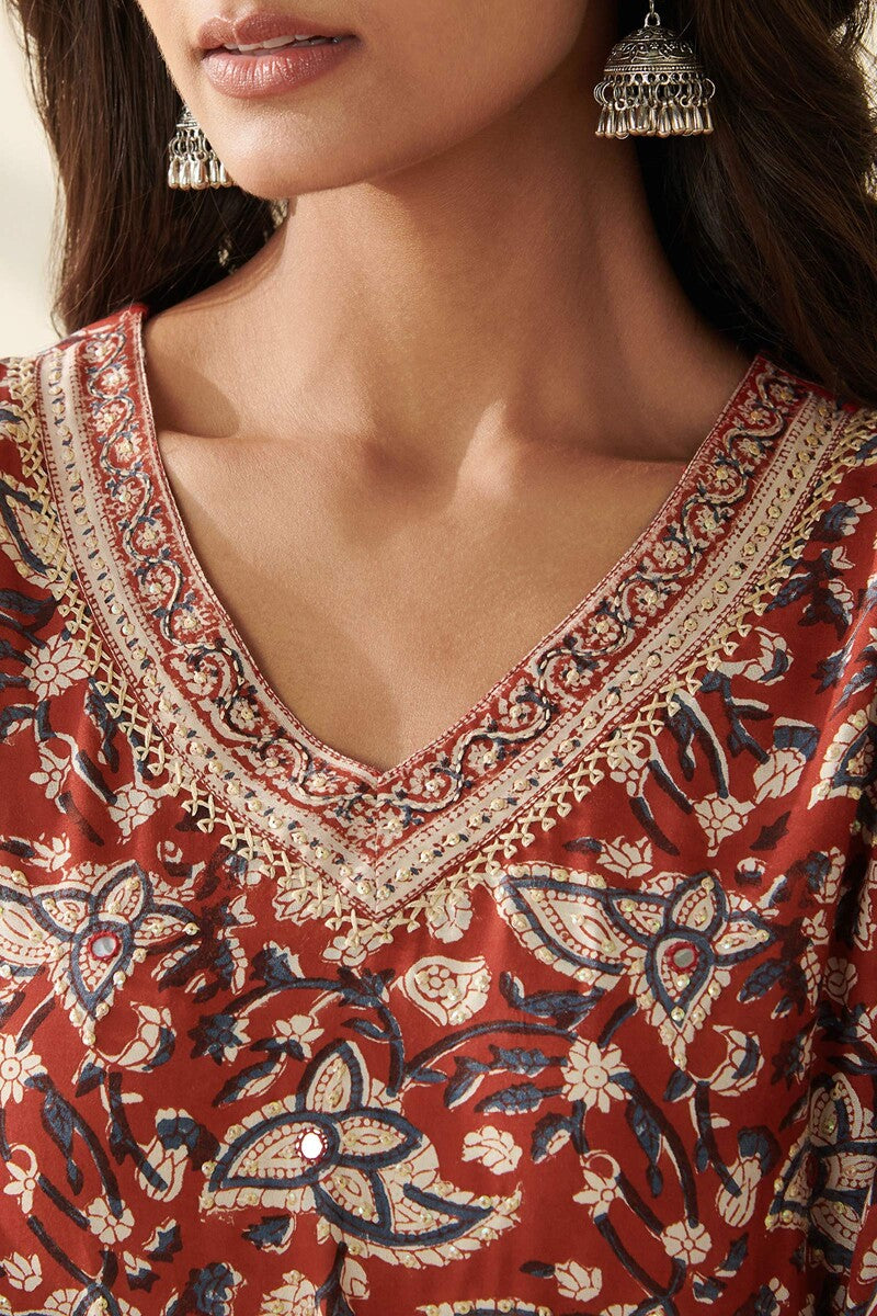 Sehra Darya Bagru Kurta