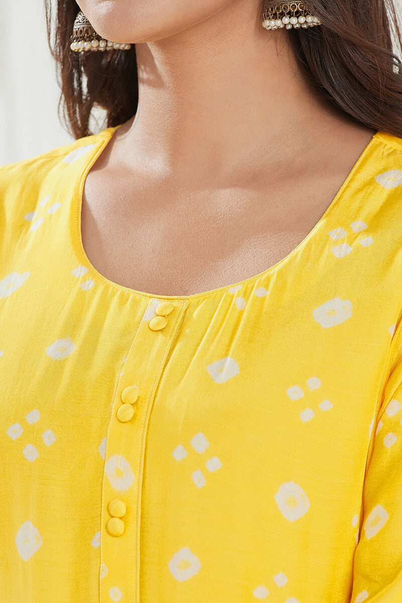 Gauhar Afroza Yellow Bandhej Kurta