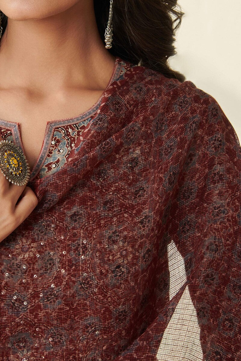 Sehra Sahiba Ajrak Kota Dupatta