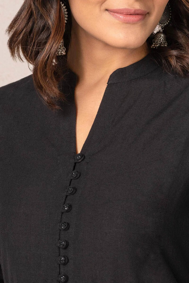 Nasrine Rehmat Black Handloom Kurta