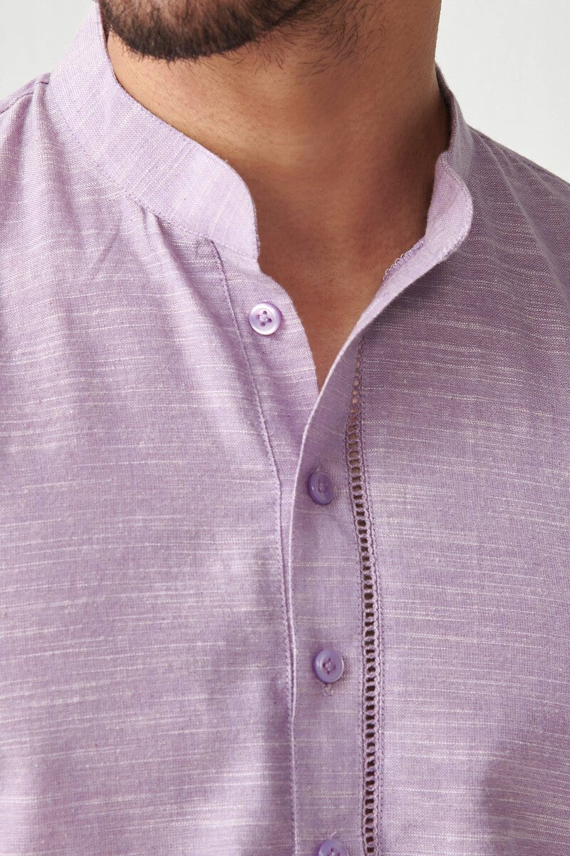 Zaid Lilac Handloom Kurta