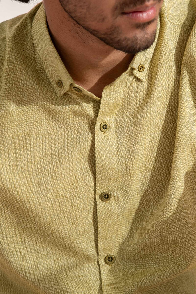 Zaid Sage Green Handloom Shirt
