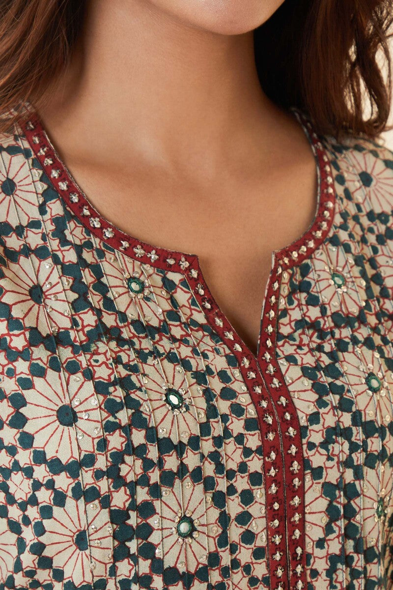 Sehra Mehreen Bagru Kurta