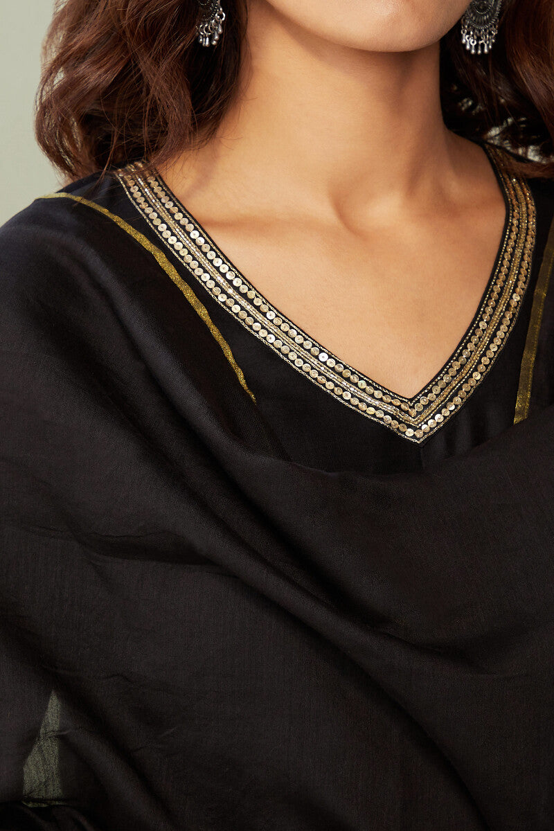 Gauhar Maira Black Chanderi Dupatta
