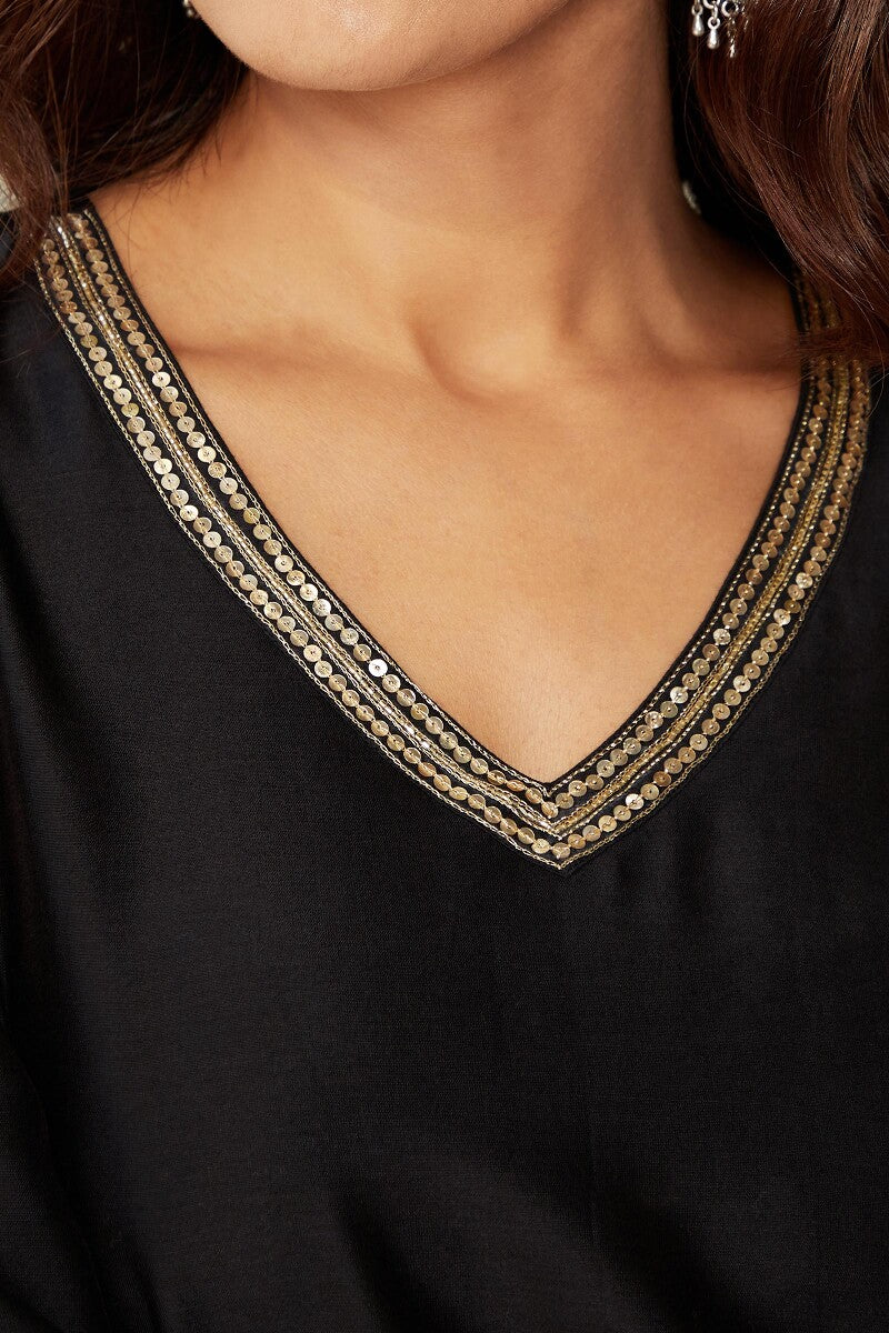 Gauhar Maira Black Chanderi Kurta