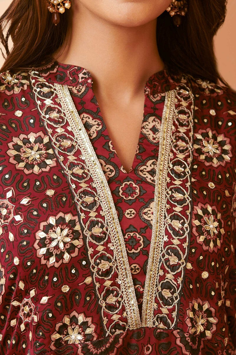 Mehrunissa Tahira Ajrak Kurta