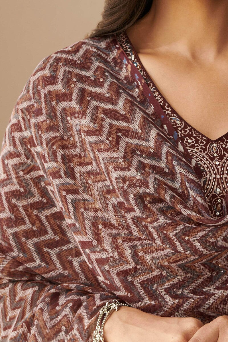 Zubeida Sareen Ajrak Kota Dupatta