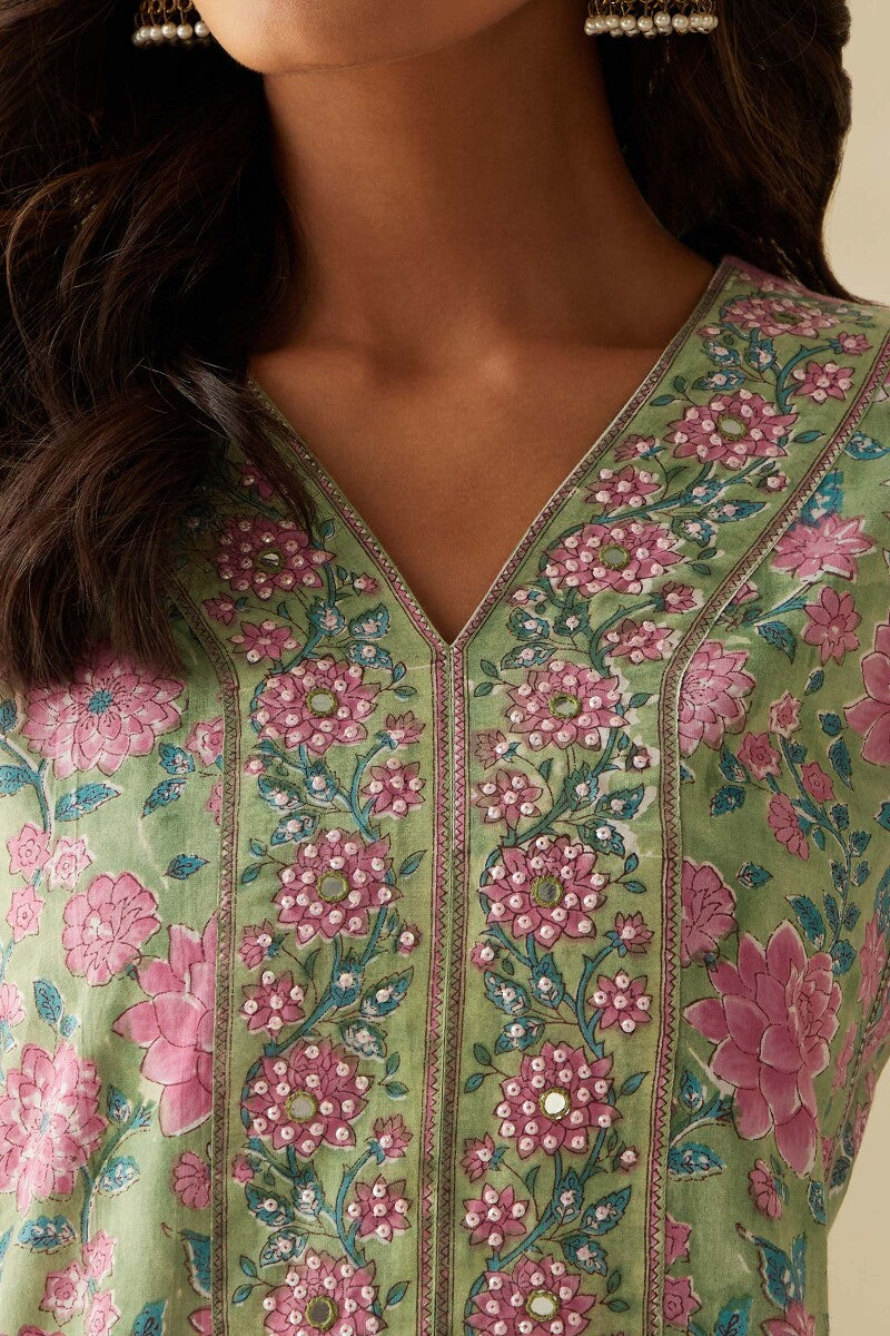 Rosheen Dahlia Sanganeri Kurta