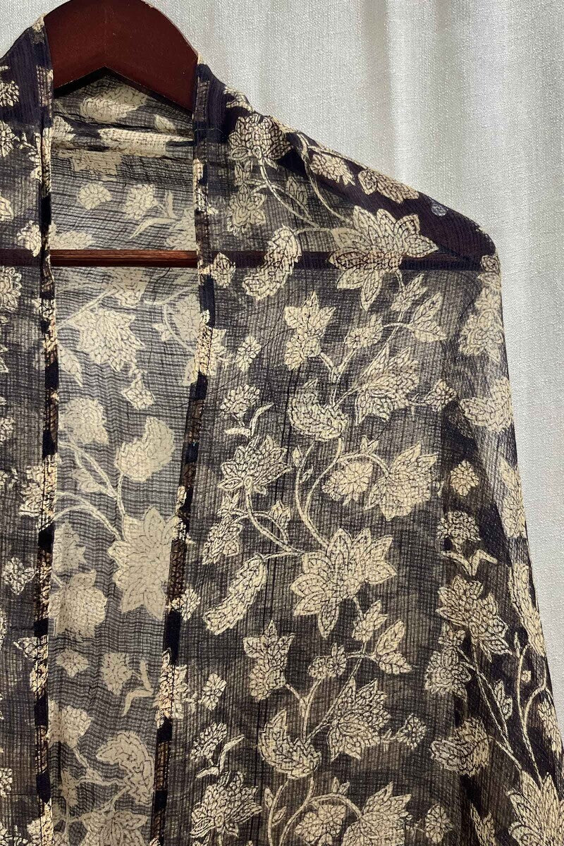 Sanganeri Black Dupatta