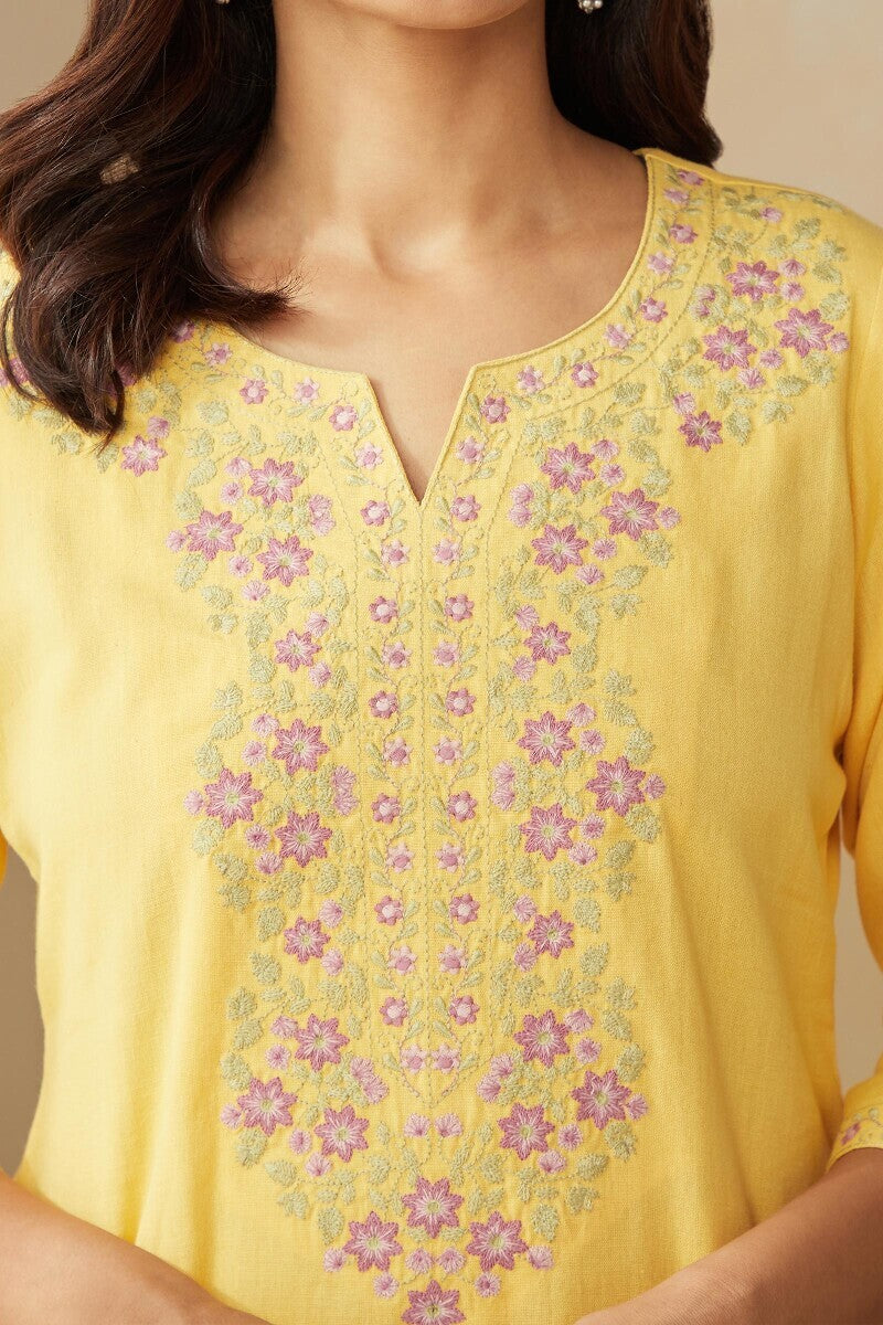 Roza Zoya Yellow Kurta
