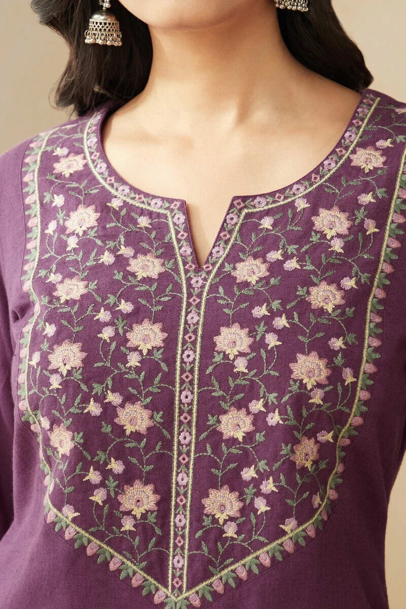 Surplus: Roza Zoya Dark Purple Kurta