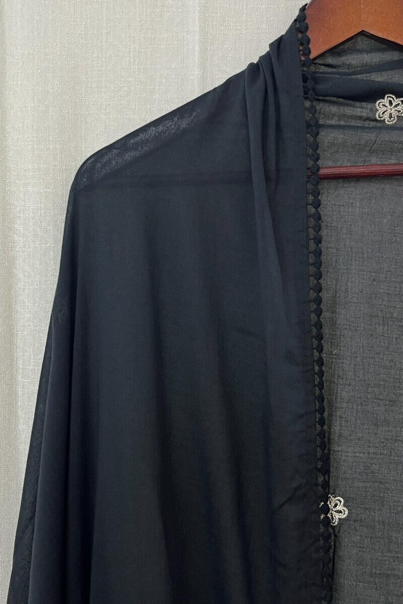 Black Embroidered Dupatta