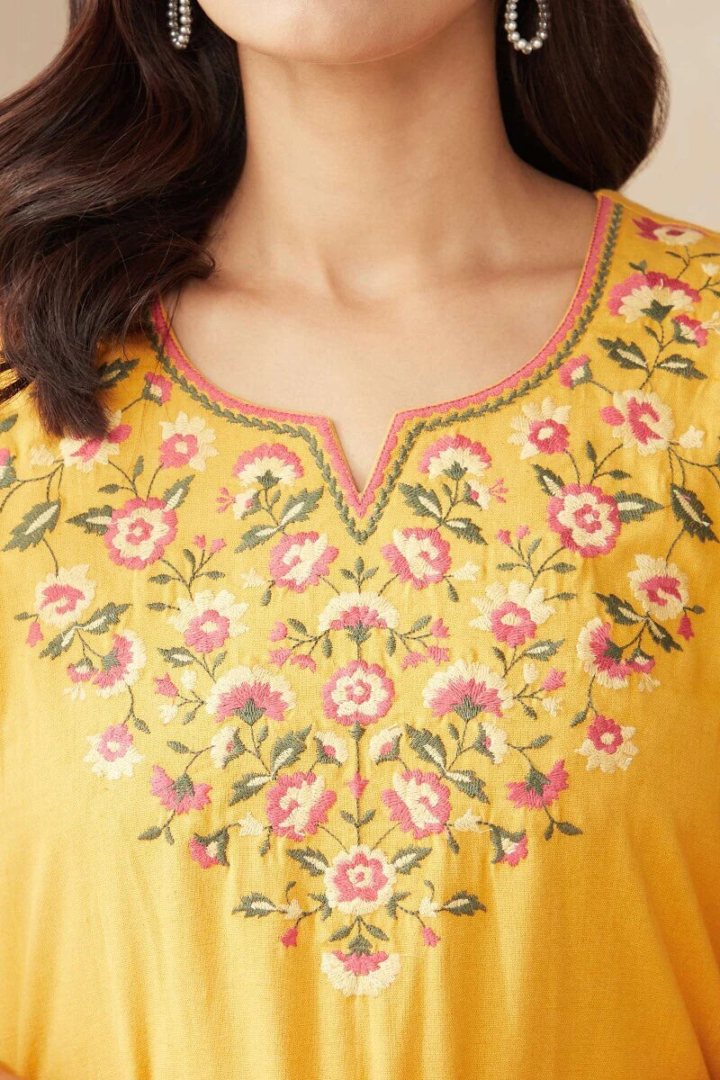 Roza Zoya Mustard Kurta