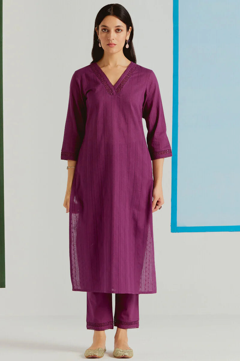 Surplus: Roza Sehr Plum Kurta