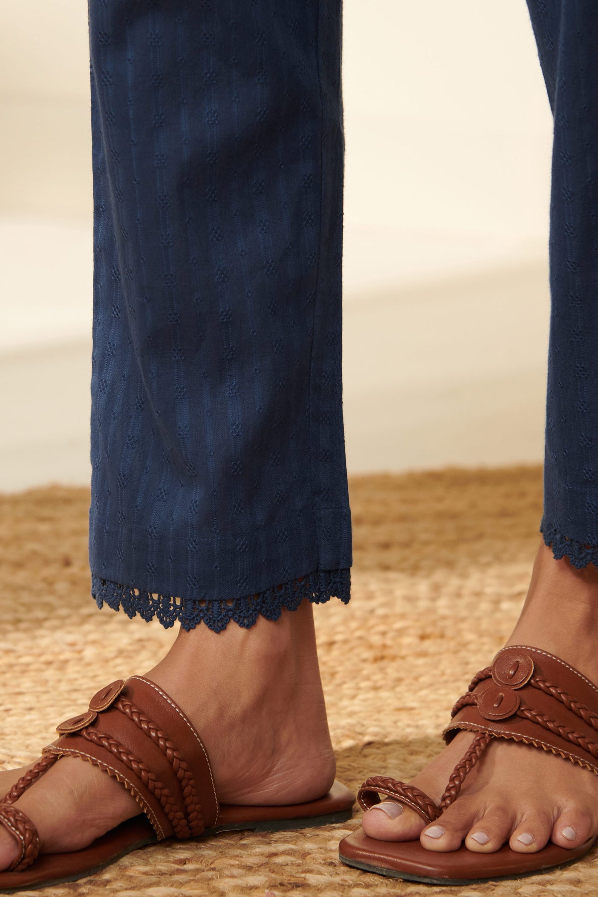Roza Reema Royal Blue Narrow Pants