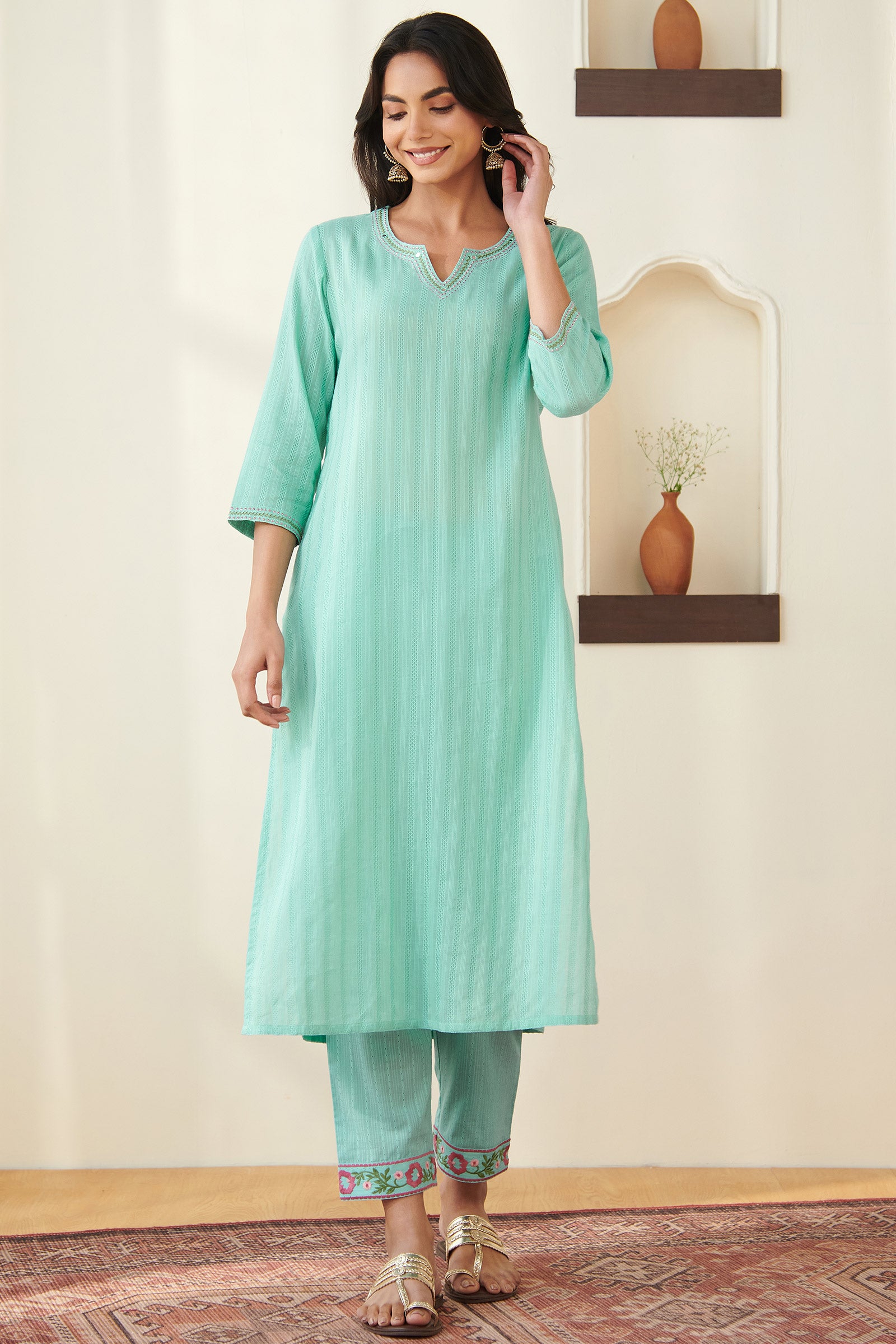 Roza Mehar Blue Kurta
