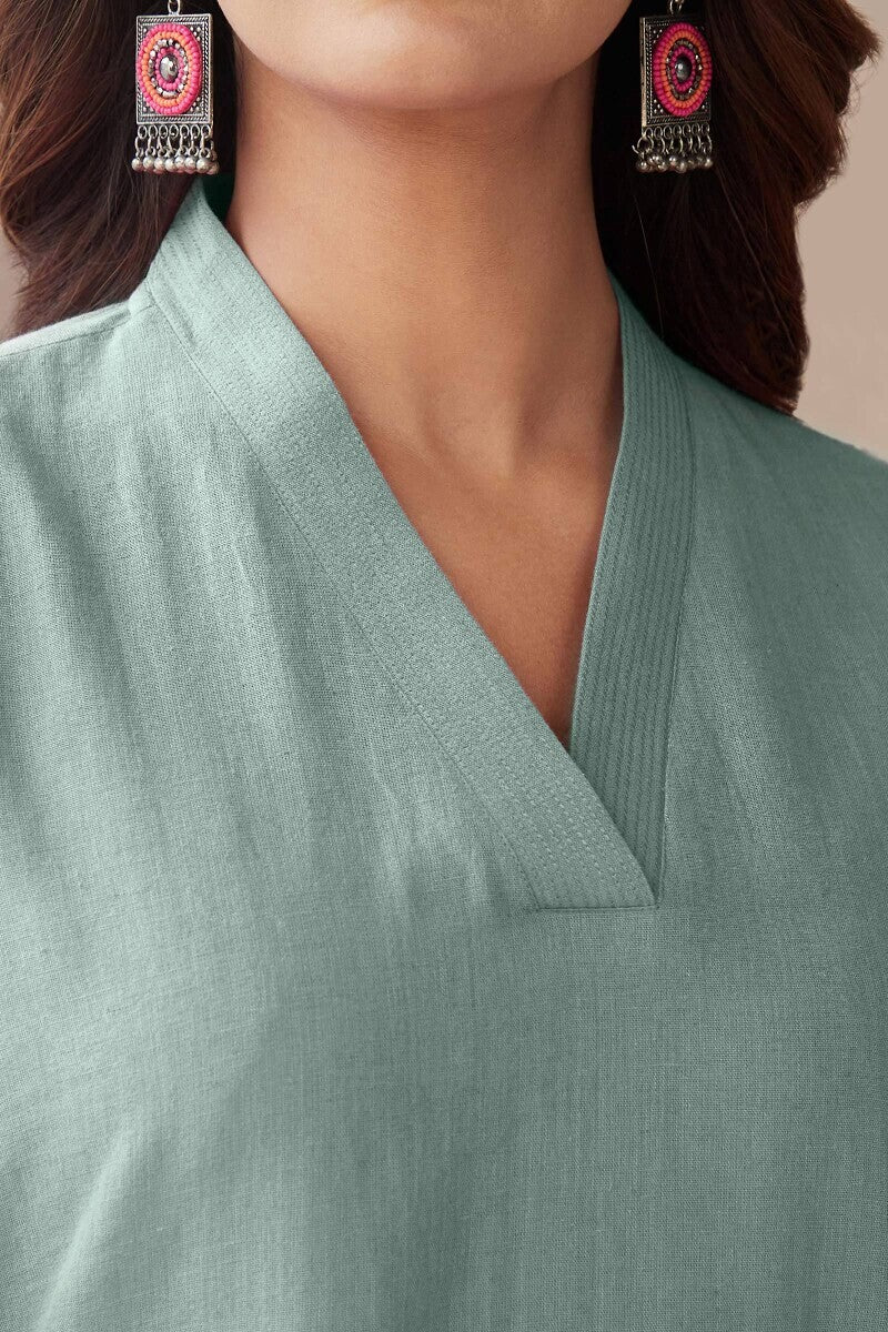 Roza Seher Steel Blue Kurta