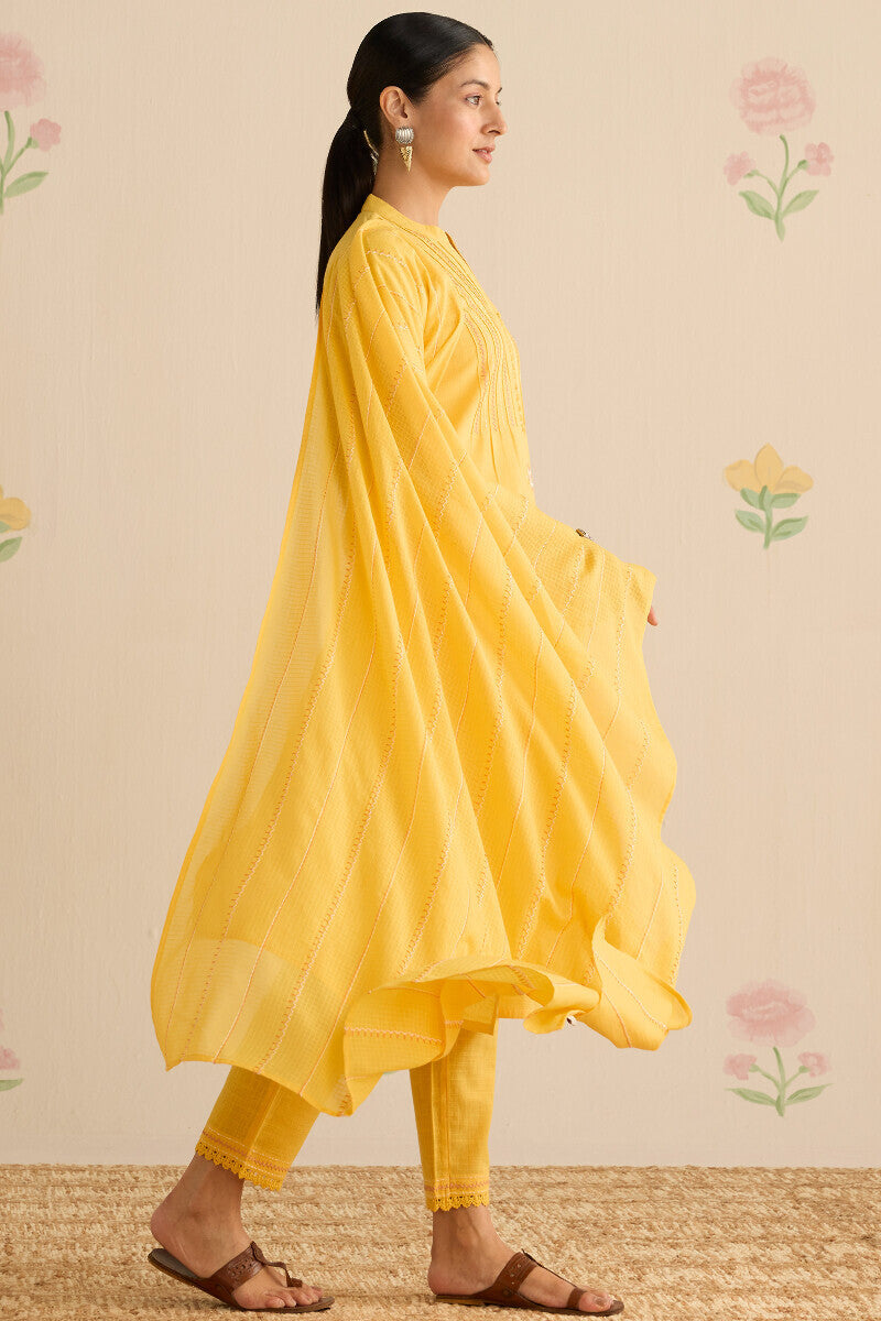 Kashida Kiara Yellow Kurta