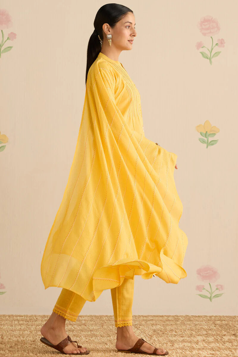 Surplus: Kashida Kiara Yellow Kurta