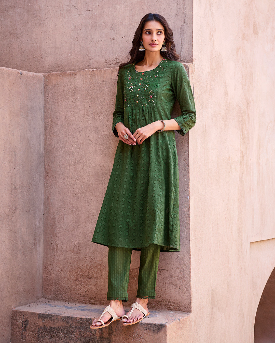 Roza Zunaira Forest Green Kurta