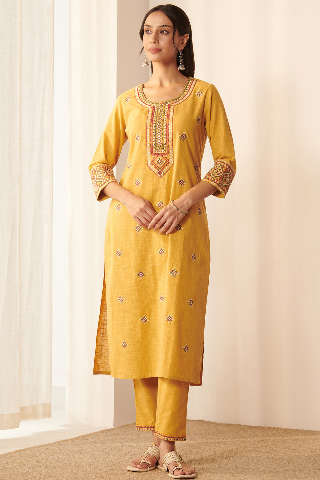 Mehraab Suhana Mustard Kurta