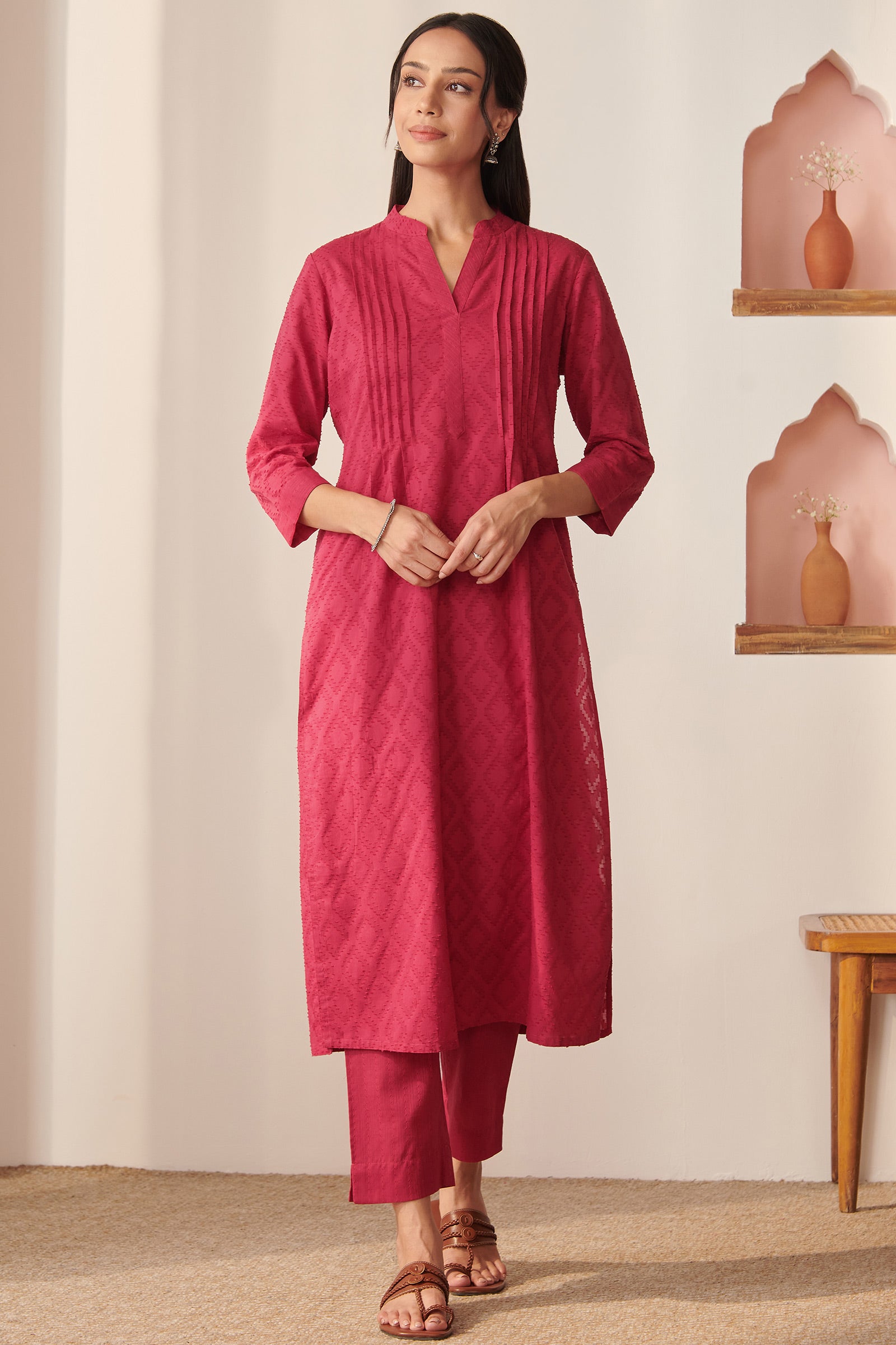 Roza Rosana Berry Pink Kurta