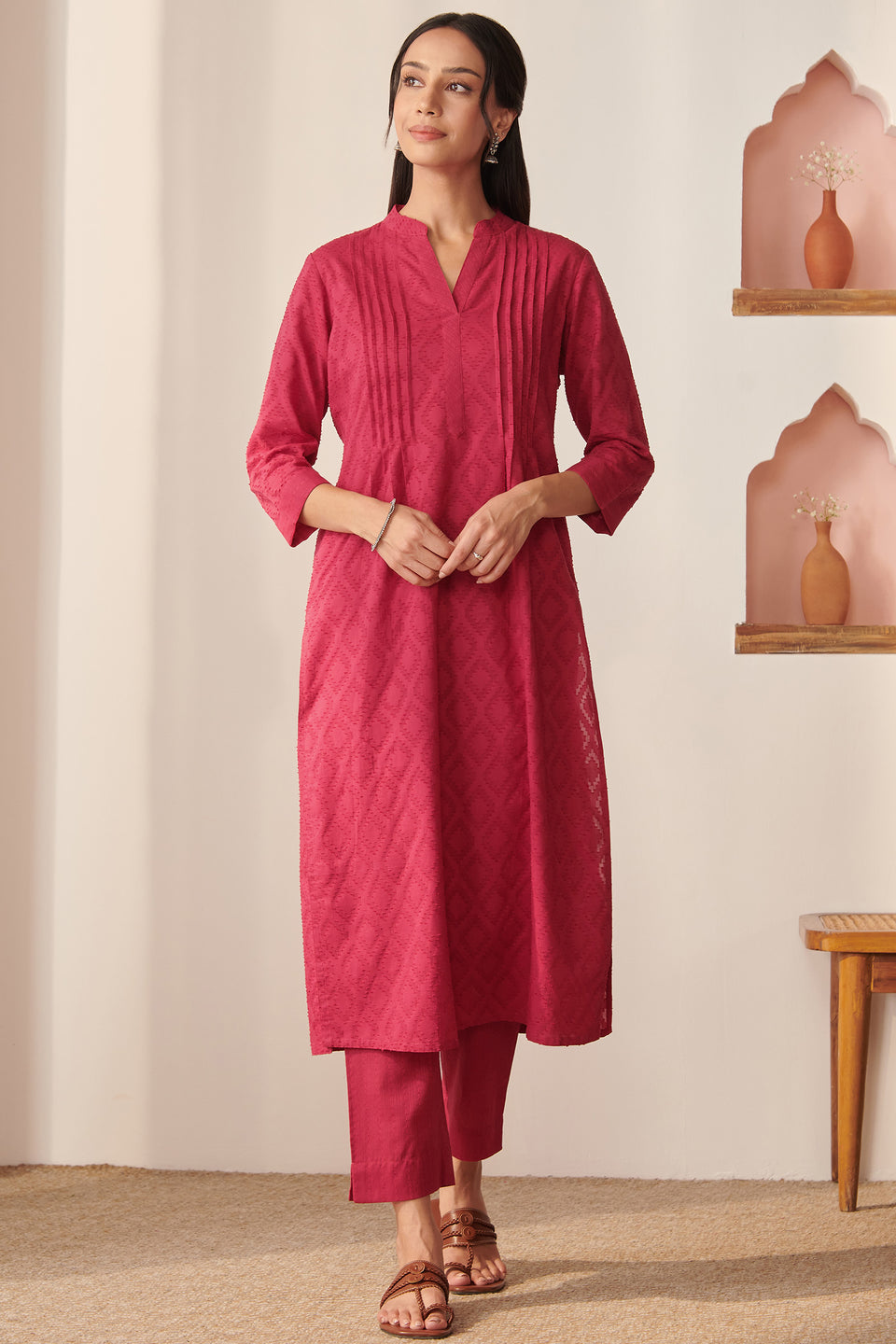 Roza Rosana Berry Pink Kurta