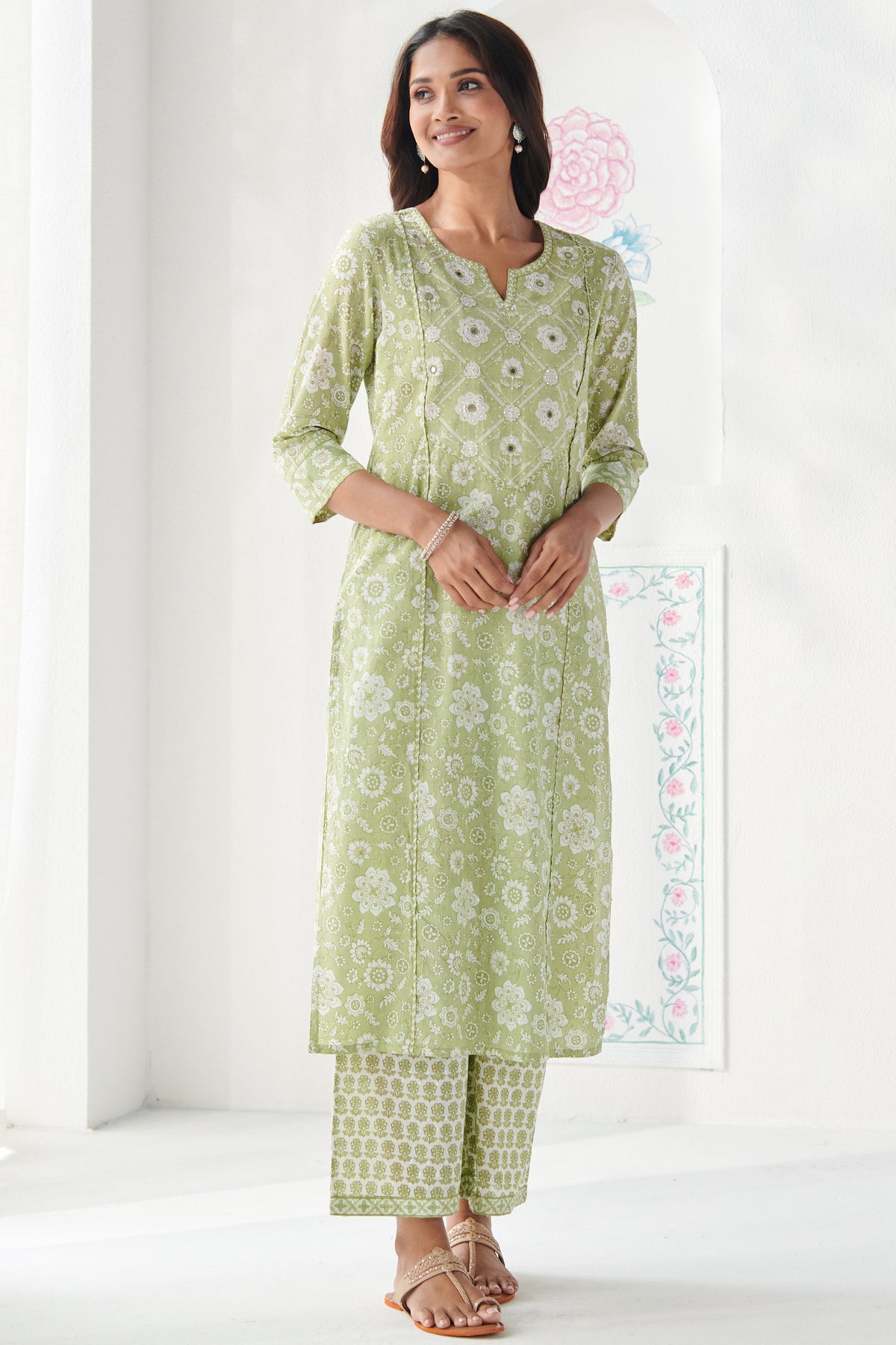 Gulbahar Firosa Sanganeri Kurta