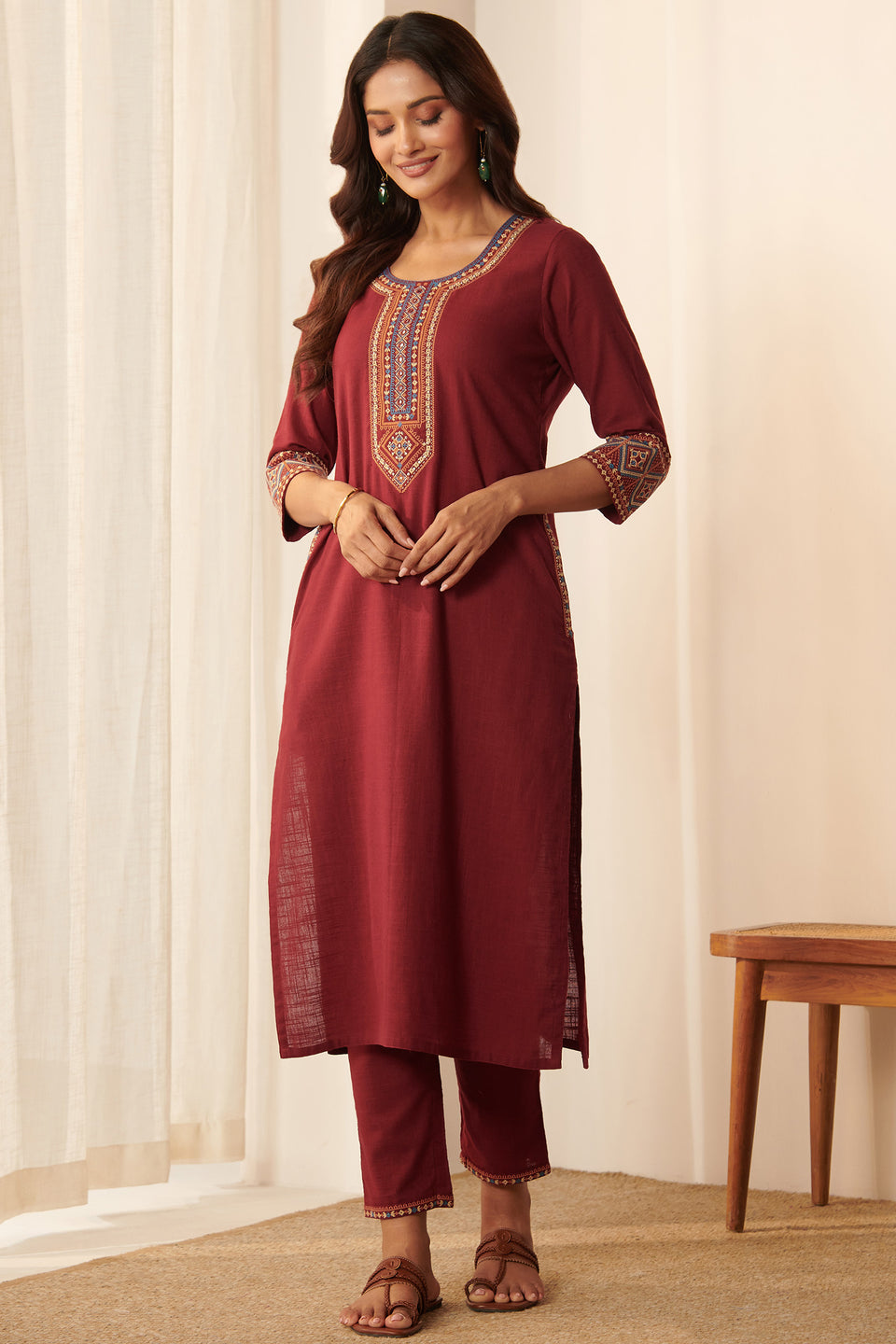 Mehraab Aahana Maroon Kurta