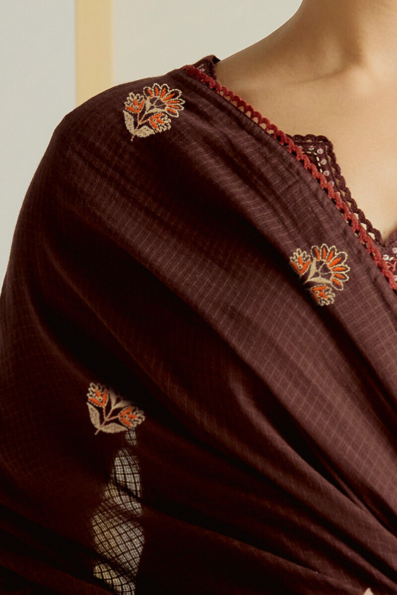 Roza Seerat Brown Dupatta