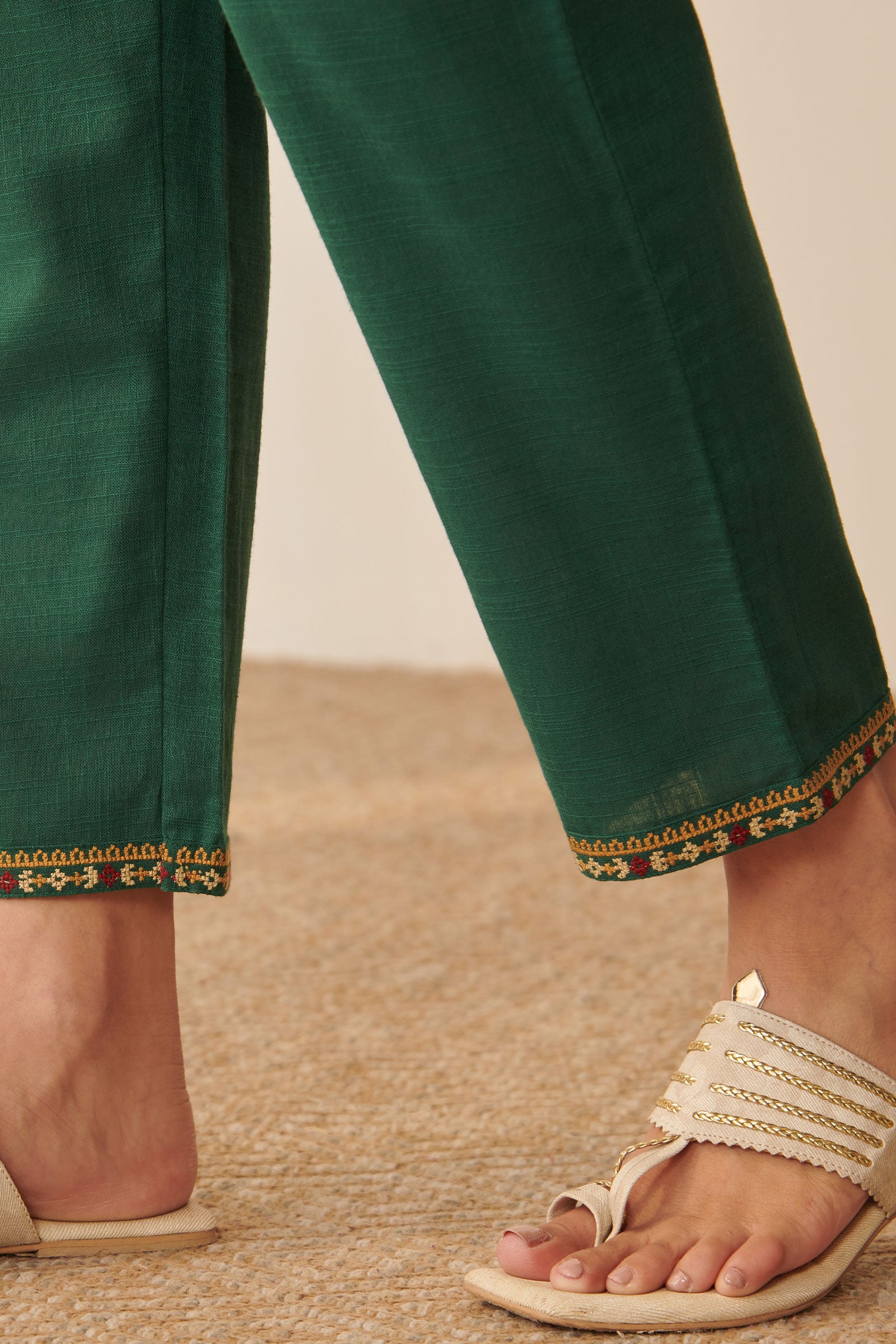 Mehraab Mira Green Narrow Pants