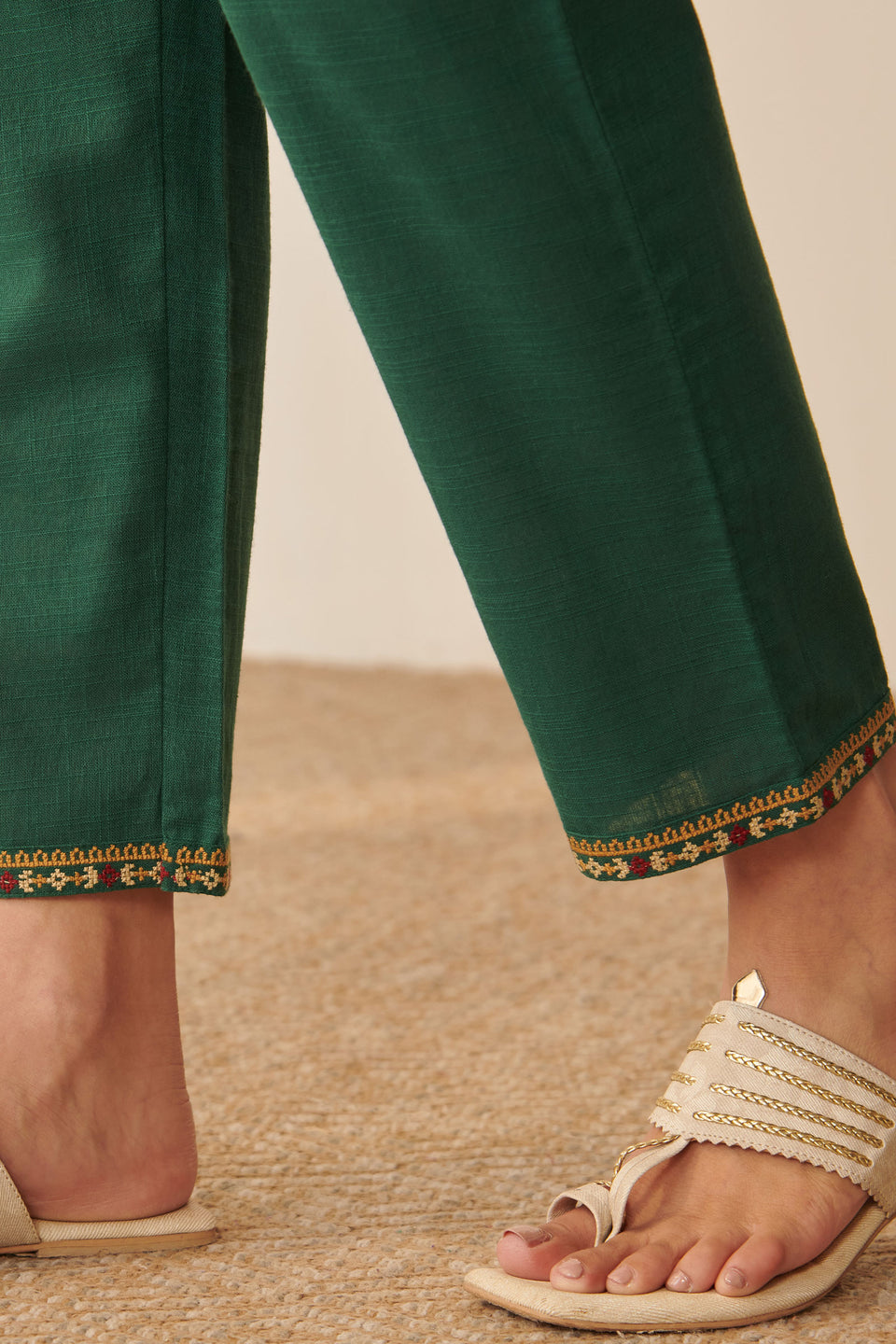 Mehraab Mira Green Narrow Pants