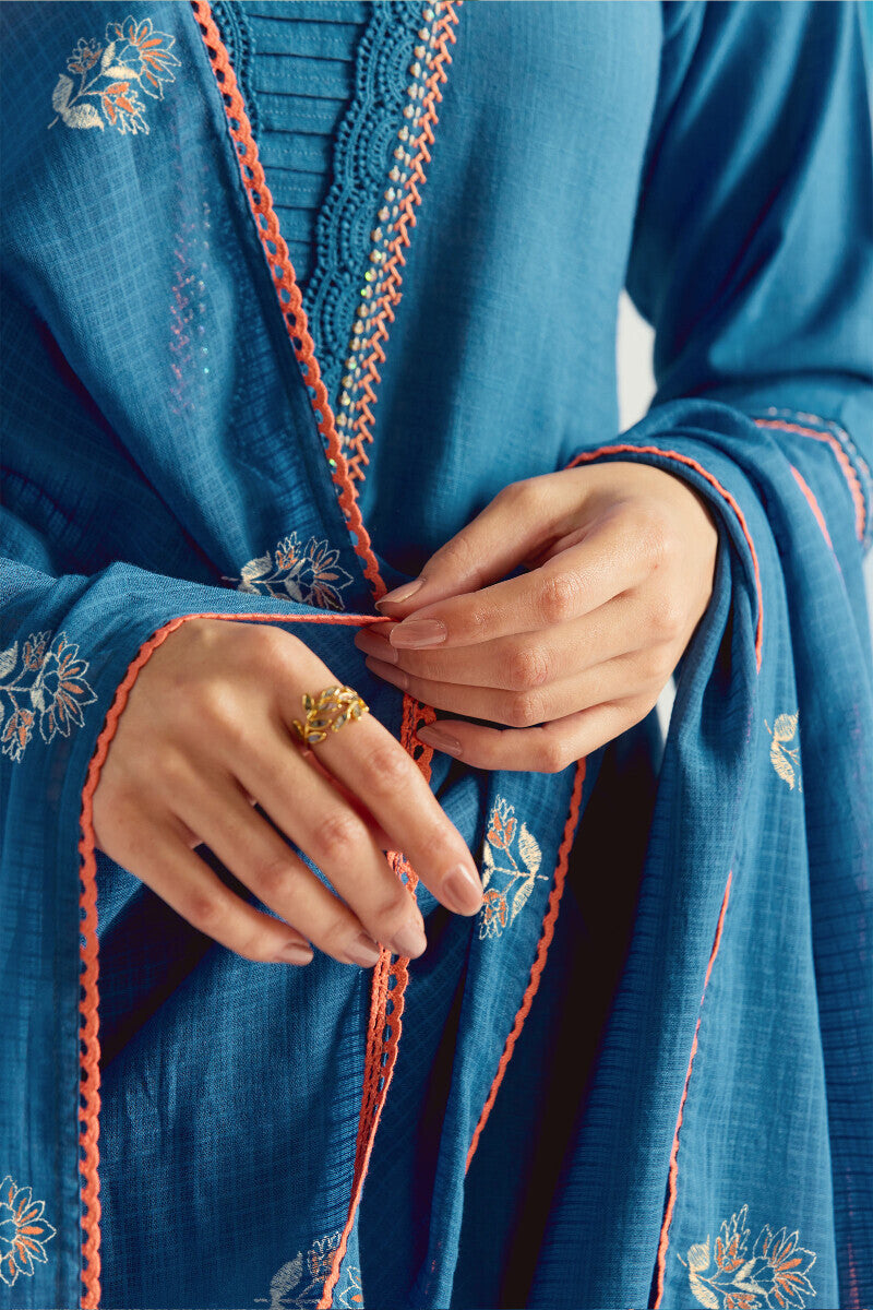 Roza Sehreen Blue Dupatta